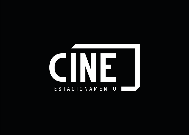 Logo Cine Estacionamento — Logo completo · Negativa 1 cor