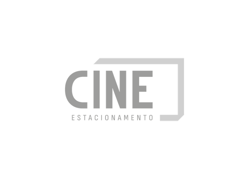 Logo Cine Estacionamento — Logo completo · Positiva Tons de cinza